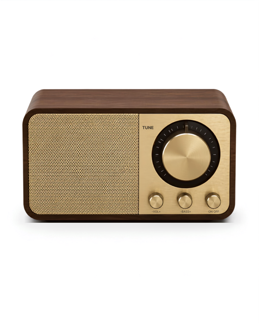AuraRetro Heritage - Walnut Wood Speaker & FM Radio