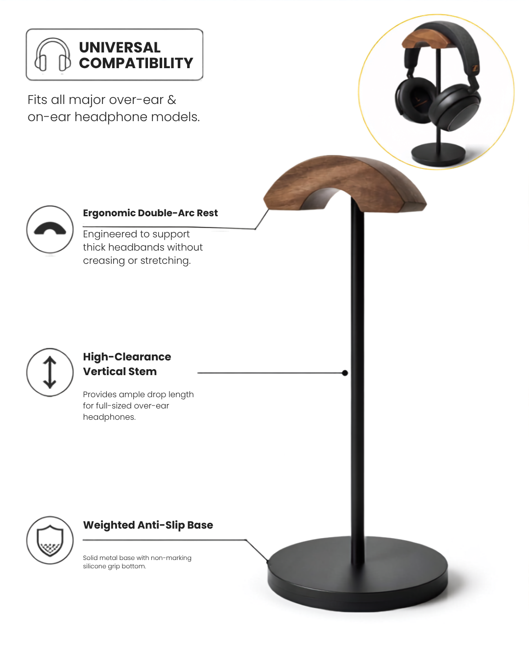 AuraRetro Heritage Headphone Stand
